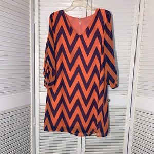 Rachel Kate Chevron Print Shift Dress